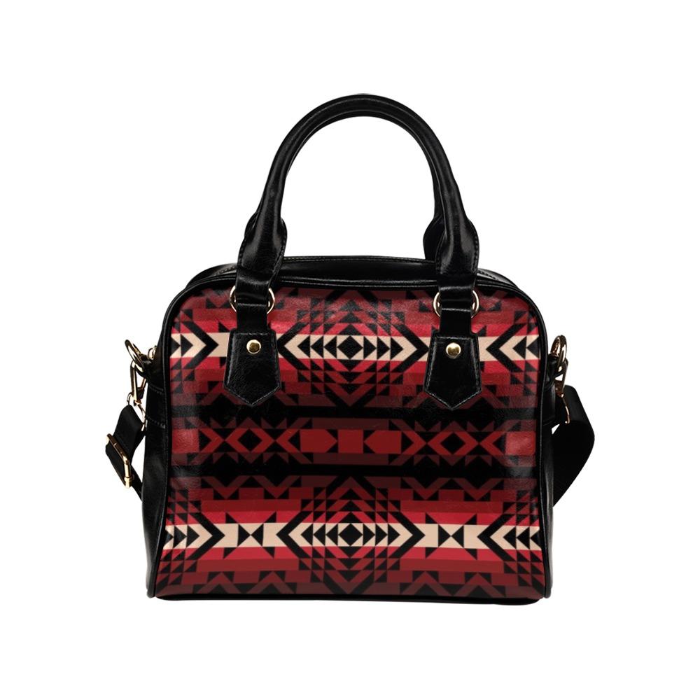 Black Rose Shoulder Handbag (Model 1634) Shoulder Handbags (1634) e-joyer
