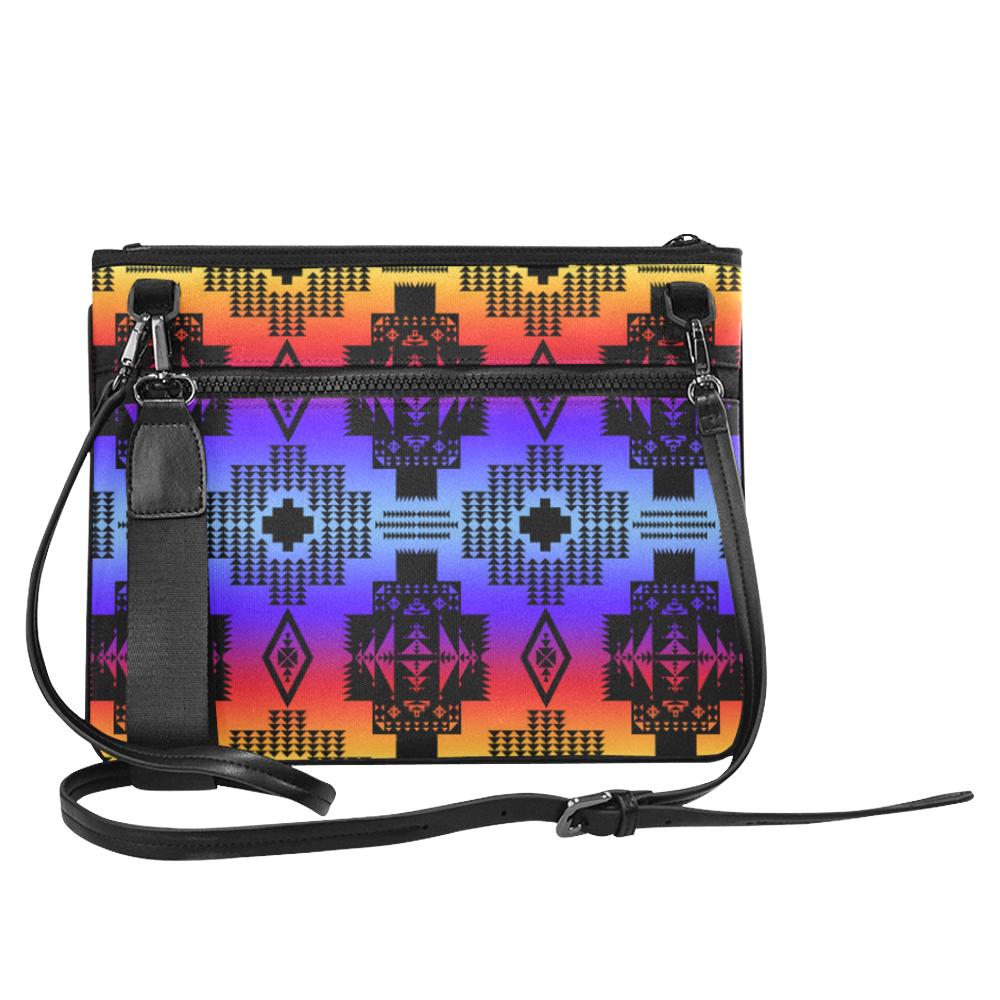 Black Sunset Slim Clutch Bag (Model 1668) Slim Clutch Bags (1668) e-joyer