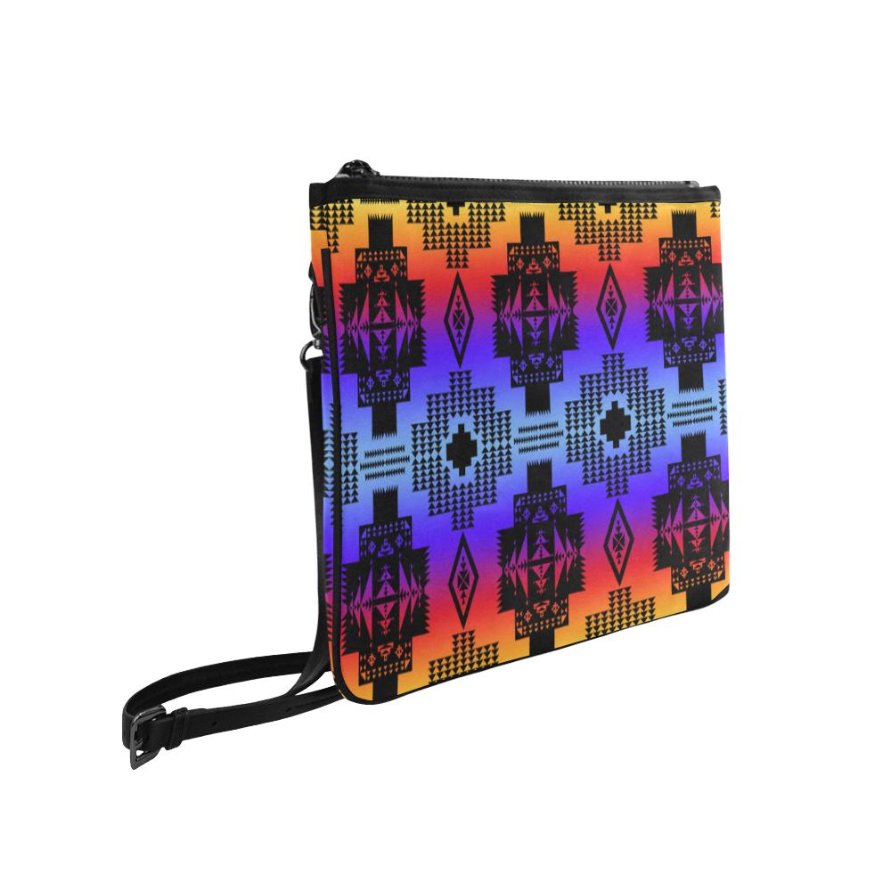Black Sunset Slim Clutch Bag (Model 1668) Slim Clutch Bags (1668) e-joyer