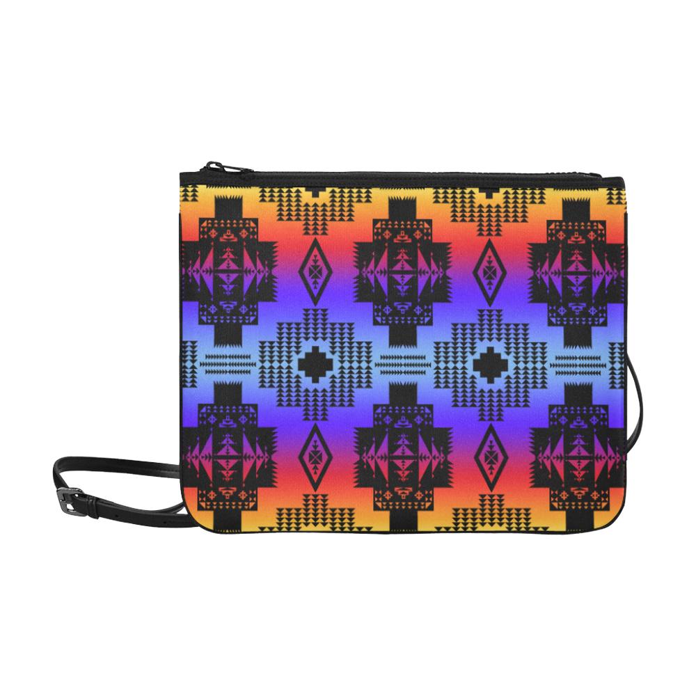 Black Sunset Slim Clutch Bag (Model 1668) Slim Clutch Bags (1668) e-joyer