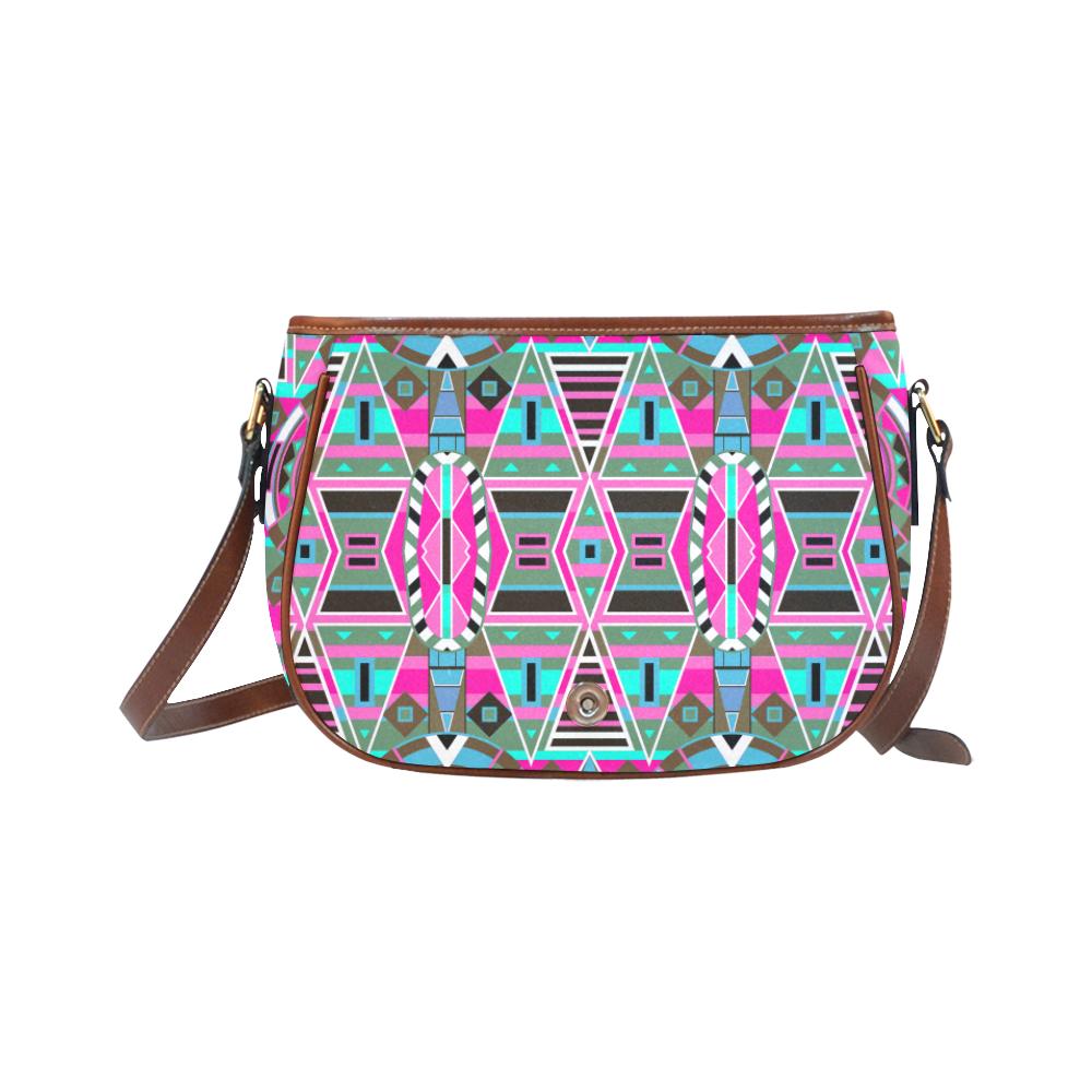 Blood Captive Large Saddle Bag/Small (Model 1649) Full Customization Saddle Bag/Small (Full Customization) e-joyer