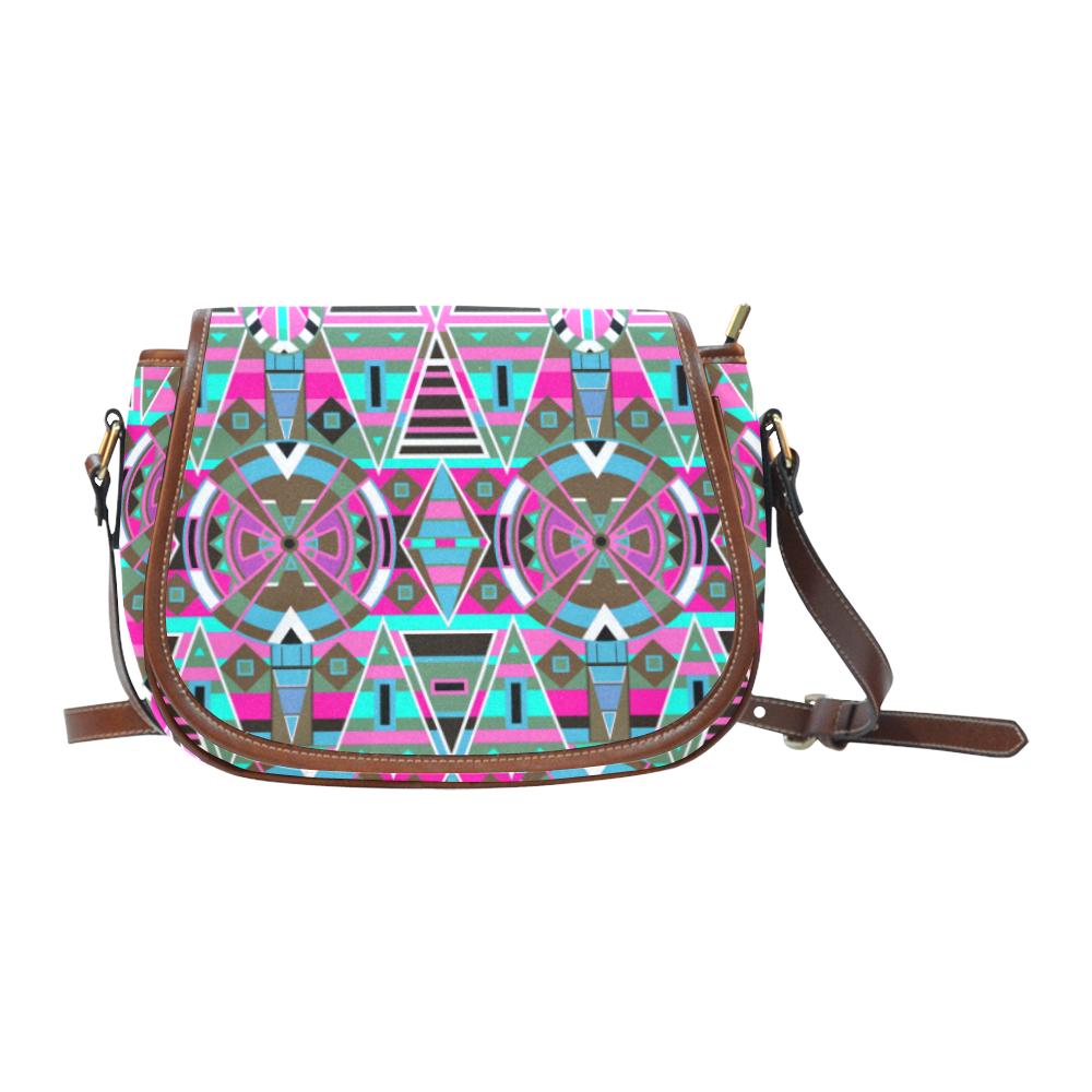 Blood Captive Large Saddle Bag/Small (Model 1649) Full Customization Saddle Bag/Small (Full Customization) e-joyer