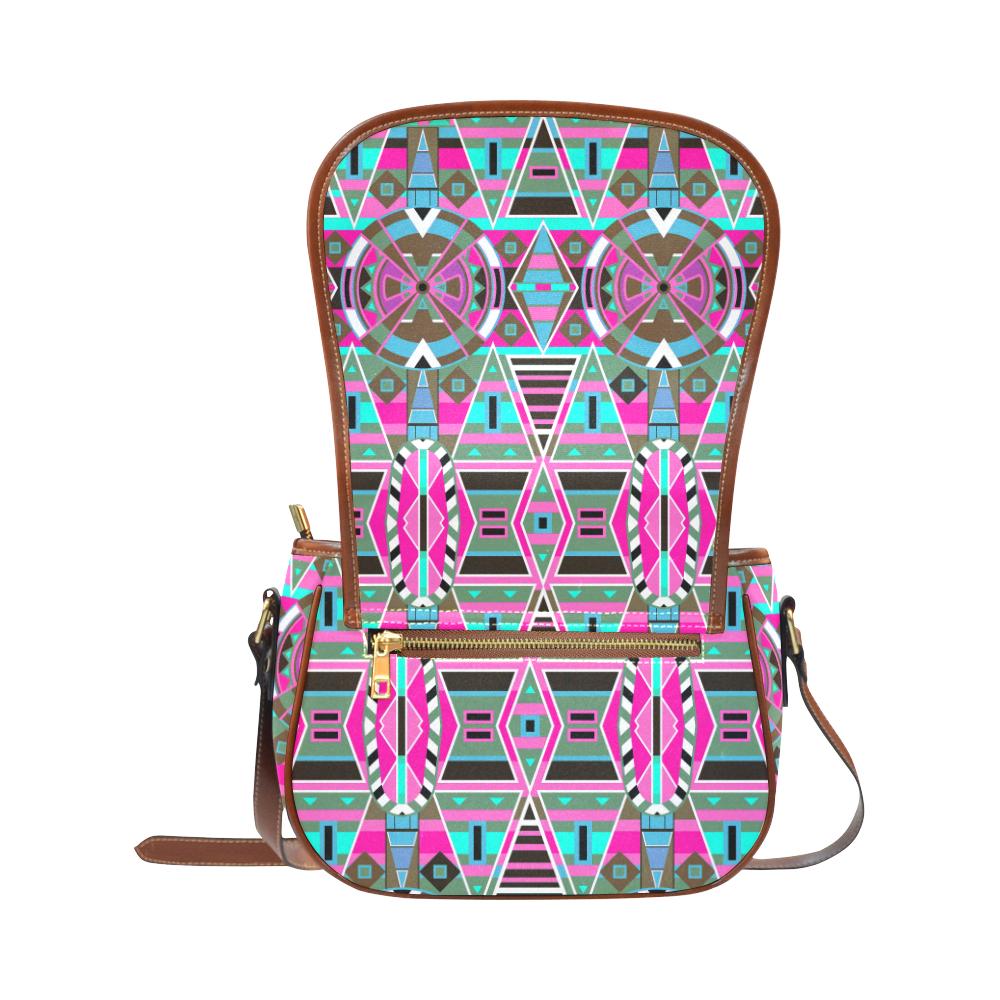 Blood Captive Large Saddle Bag/Small (Model 1649) Full Customization Saddle Bag/Small (Full Customization) e-joyer