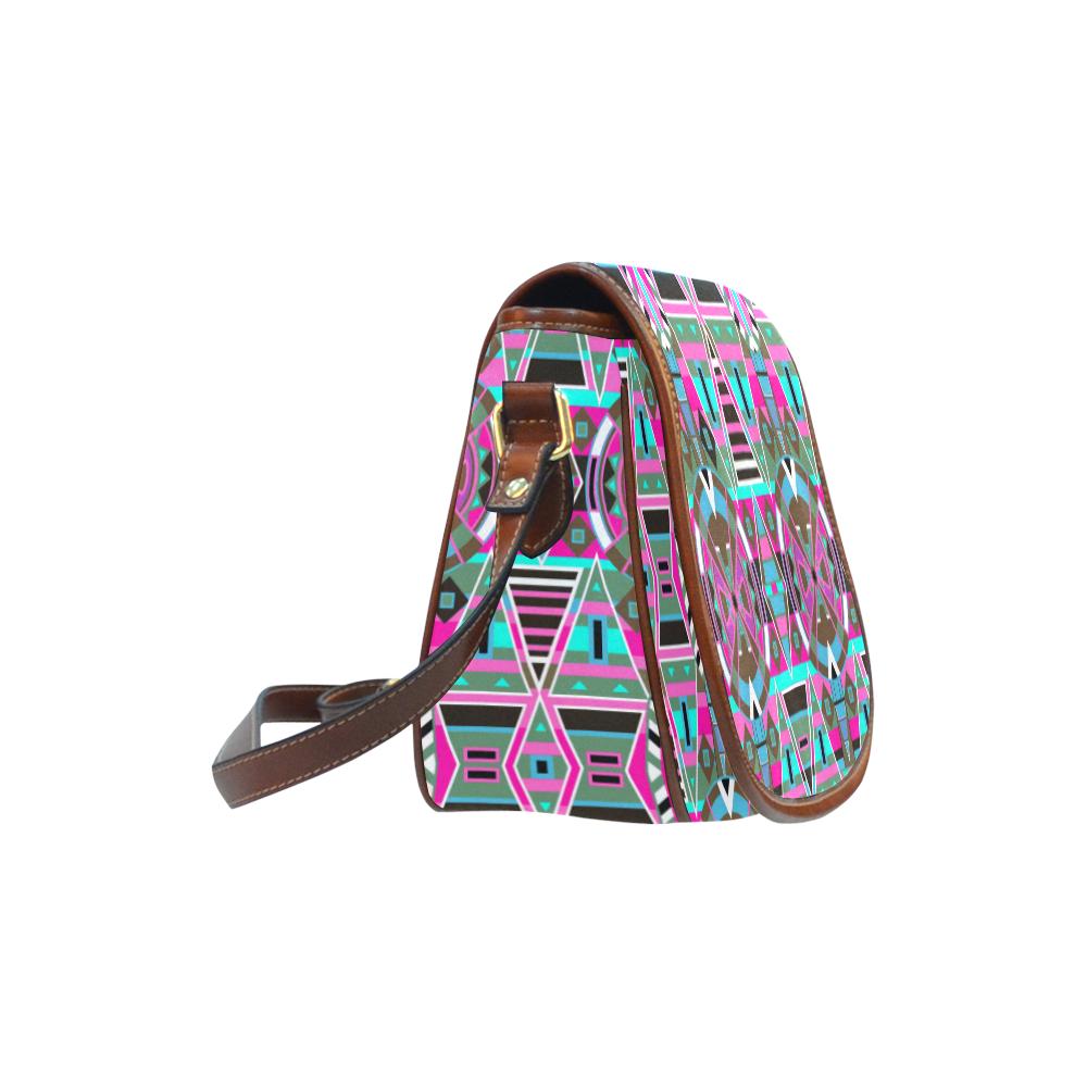 Blood Captive Large Saddle Bag/Small (Model 1649) Full Customization Saddle Bag/Small (Full Customization) e-joyer