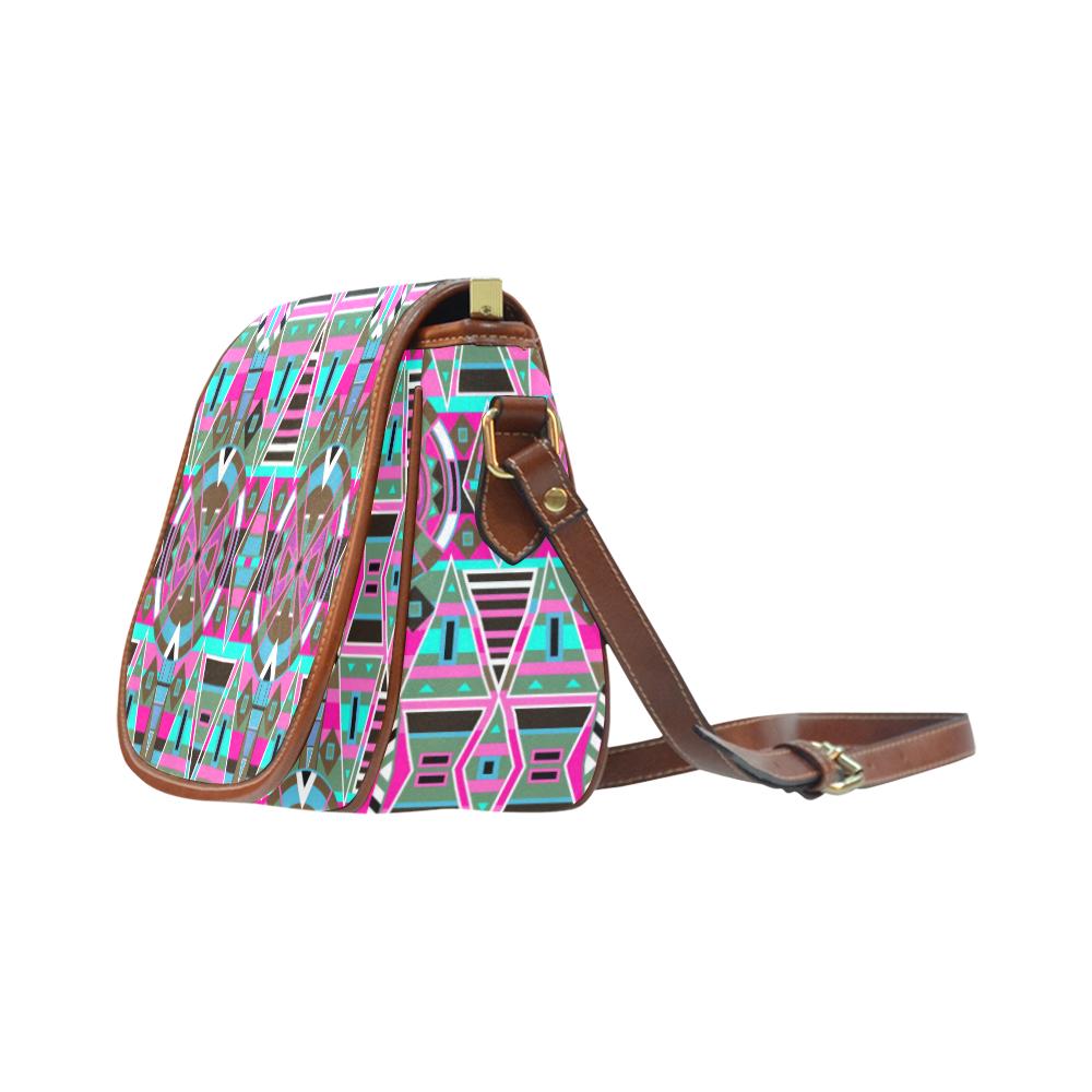 Blood Captive Large Saddle Bag/Small (Model 1649) Full Customization Saddle Bag/Small (Full Customization) e-joyer