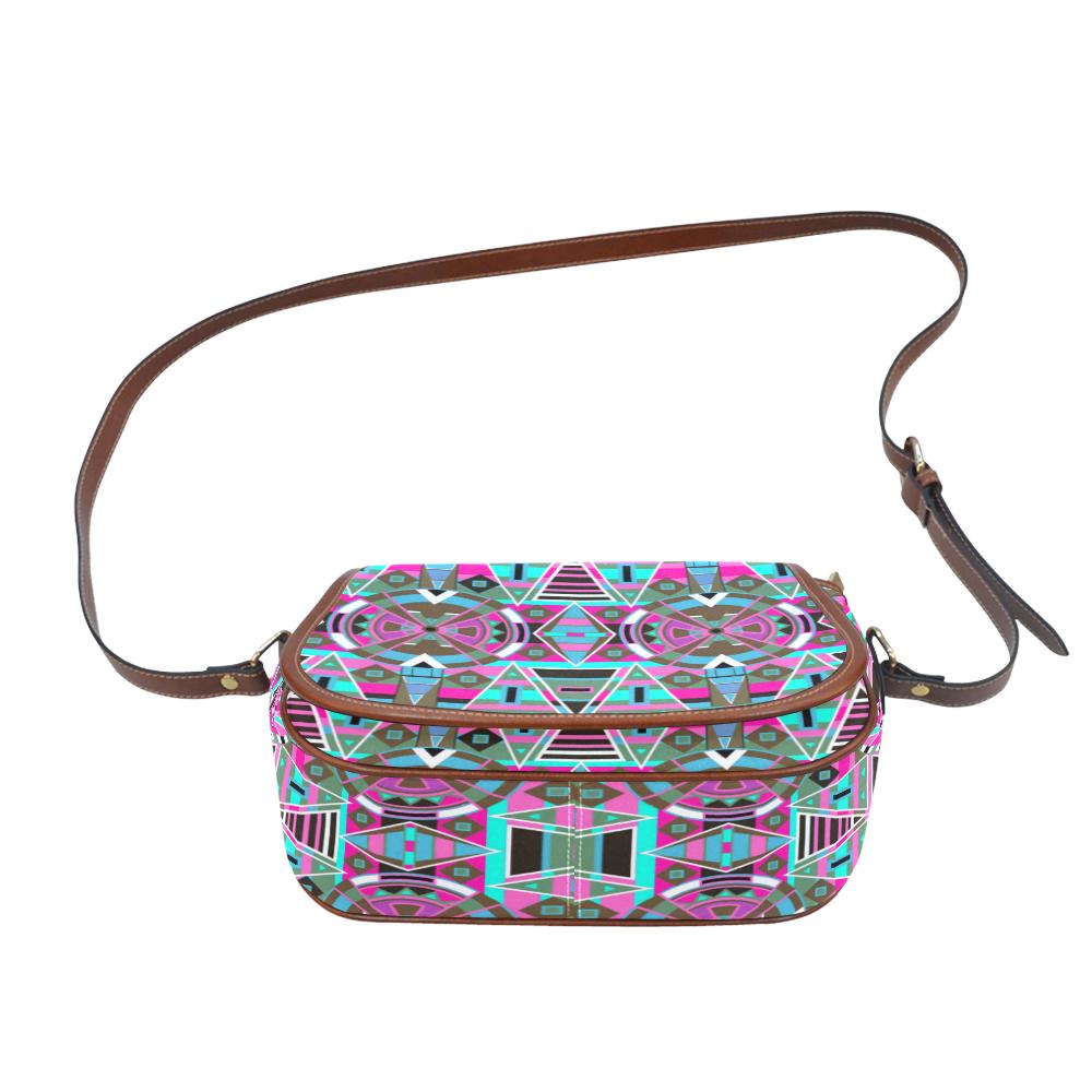 Blood Captive Large Saddle Bag/Small (Model 1649) Full Customization Saddle Bag/Small (Full Customization) e-joyer