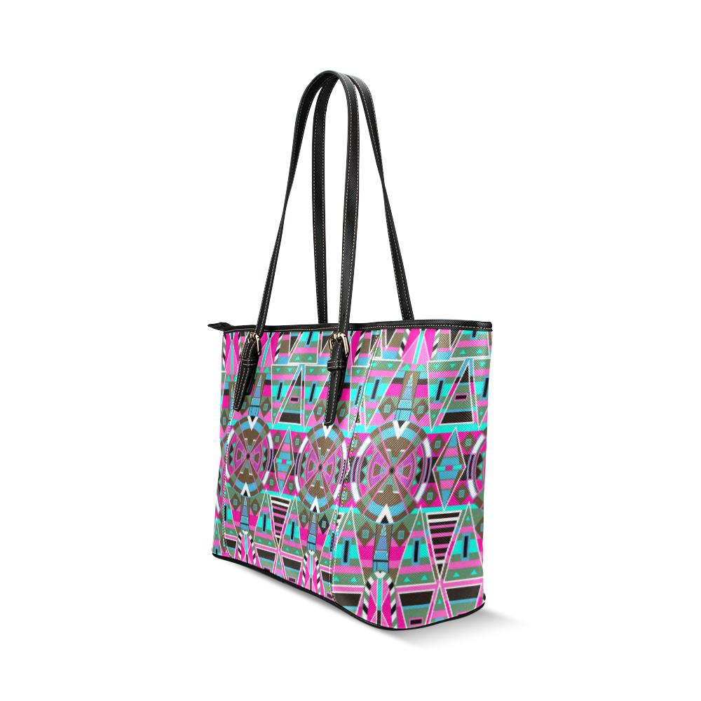 Blood Captive Leather Tote Bag/Large (Model 1640) Leather Tote Bag (1640) e-joyer