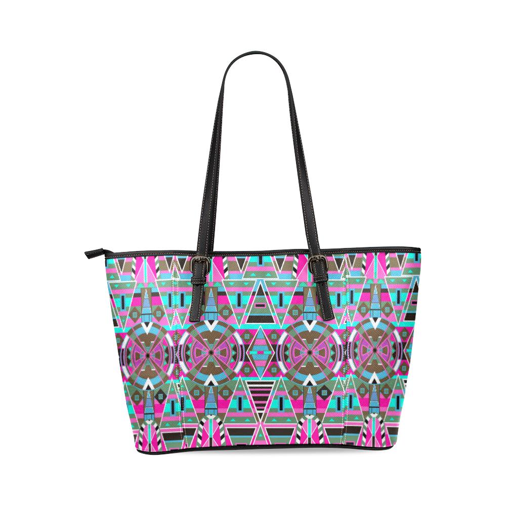 Blood Captive Leather Tote Bag/Large (Model 1640) Leather Tote Bag (1640) e-joyer