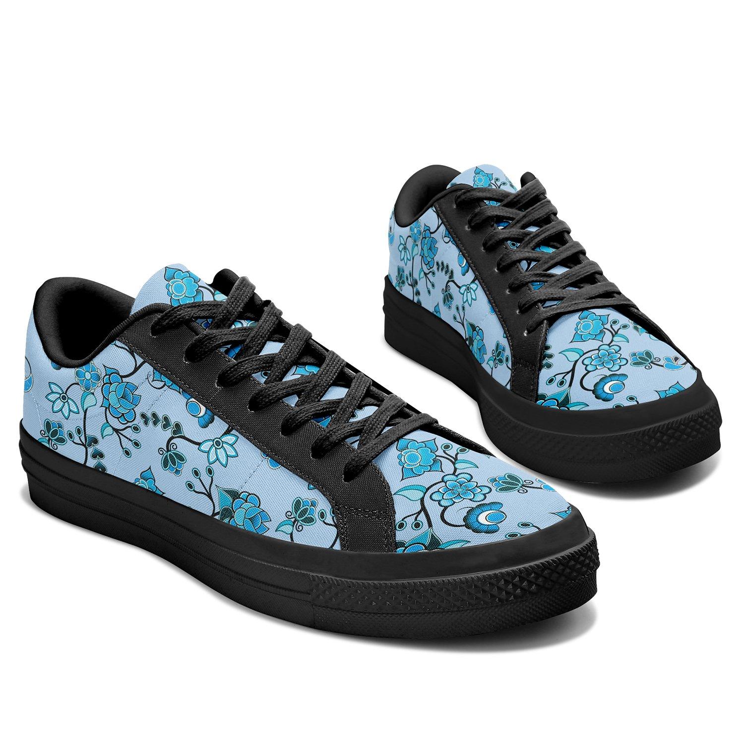 Blue Floral Amour Aapisi Low Top Canvas Shoes Black Sole aapisi Herman