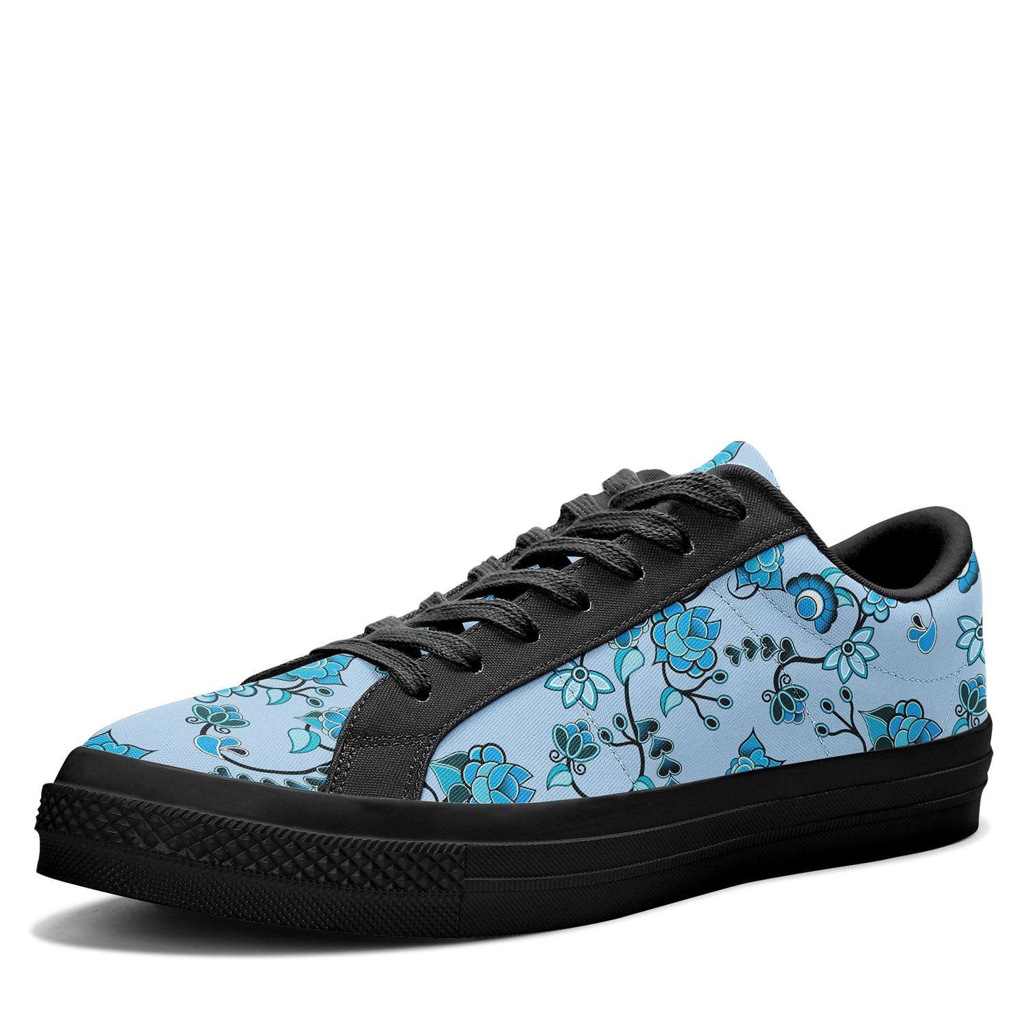 Blue Floral Amour Aapisi Low Top Canvas Shoes Black Sole aapisi Herman