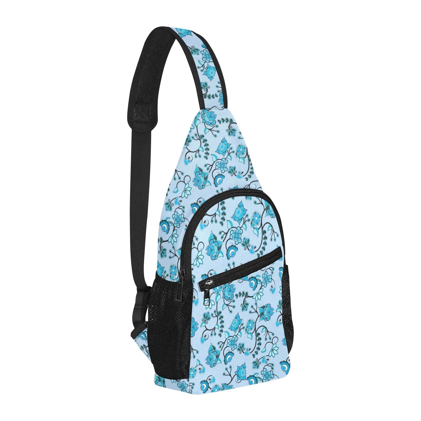 Blue Floral Amour All Over Print Chest Bag (Model 1719) All Over Print Chest Bag (1719) e-joyer