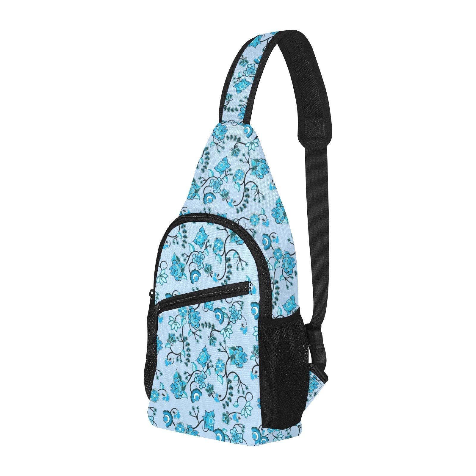 Blue Floral Amour All Over Print Chest Bag (Model 1719) All Over Print Chest Bag (1719) e-joyer