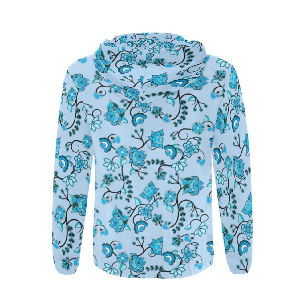 Blue Floral Amour All Over Print Full Zip Hoodie for Men (Model H14) All Over Print Full Zip Hoodie for Men (H14) e-joyer