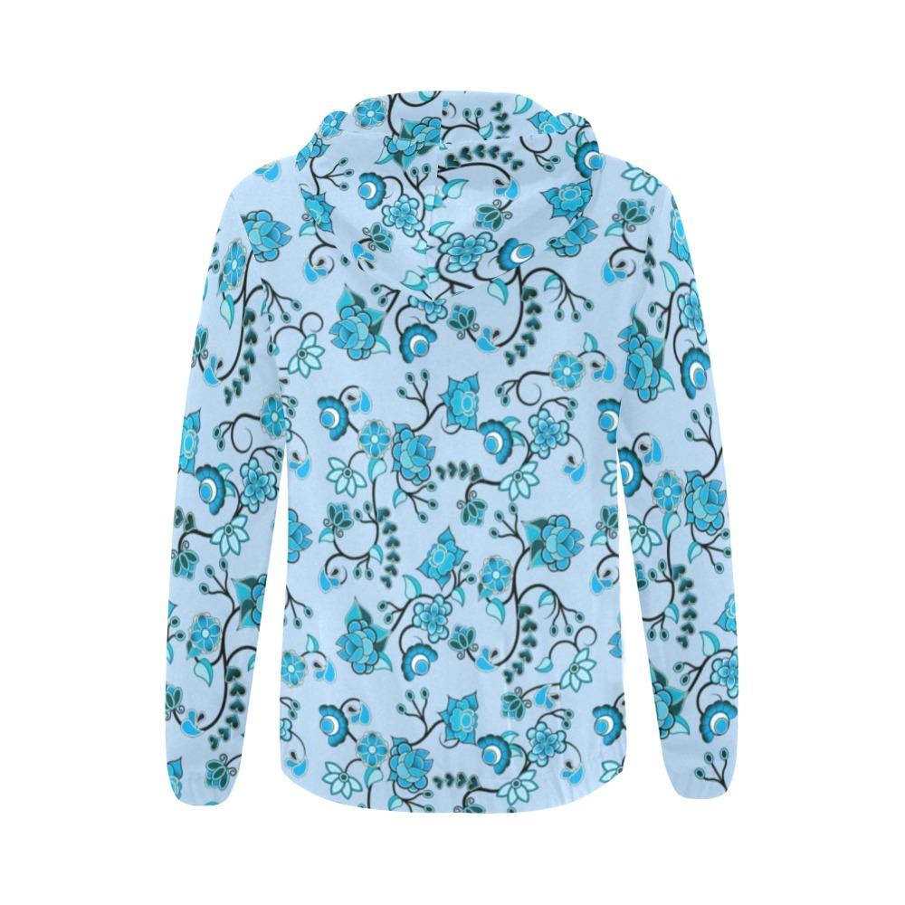 Blue Floral Amour All Over Print Full Zip Hoodie for Women (Model H14) All Over Print Full Zip Hoodie for Women (H14) e-joyer