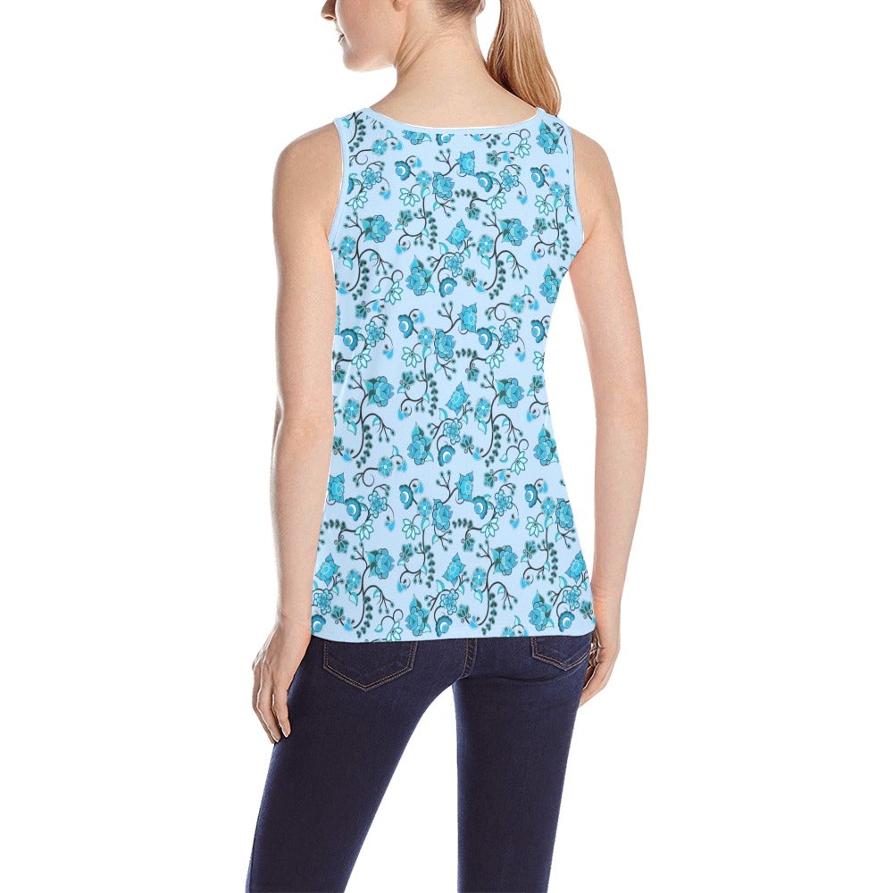 Blue Floral Amour All Over Print Tank Top for Women (Model T43) All Over Print Tank Top for Women (T43) e-joyer 