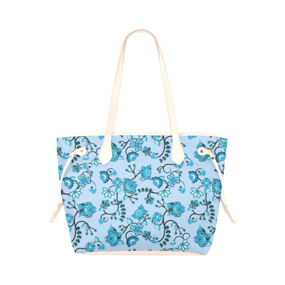 Blue Floral Amour Clover Canvas Tote Bag (Model 1661) Clover Canvas Tote Bag (1661) e-joyer