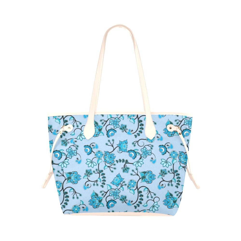 Blue Floral Amour Clover Canvas Tote Bag (Model 1661) Clover Canvas Tote Bag (1661) e-joyer