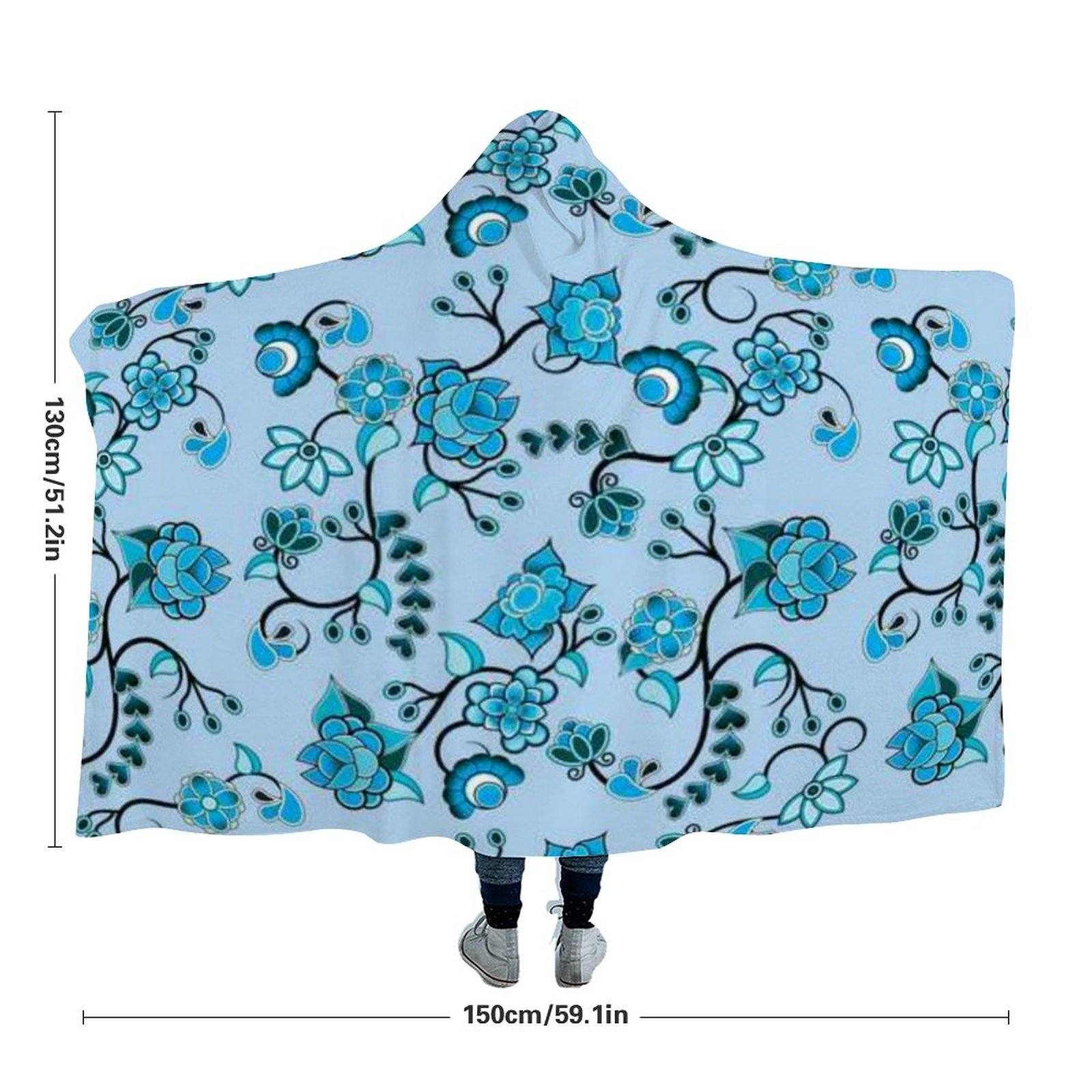 Blue Floral Amour Hooded Blanket blanket 49 Dzine