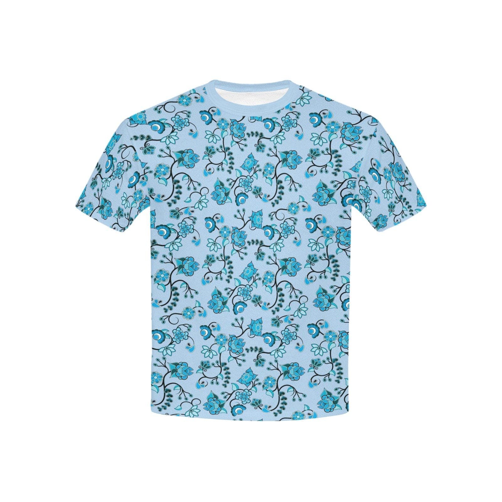 Blue Floral Amour Kids' All Over Print T-shirt (USA Size) (Model T40) All Over Print T-shirt for Kid (T40) e-joyer