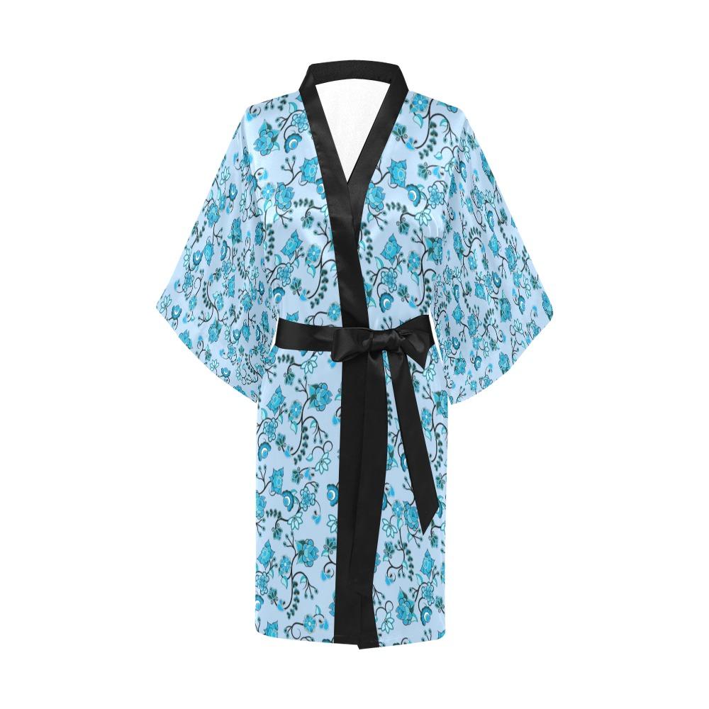 Blue Floral Amour Kimono Robe Artsadd