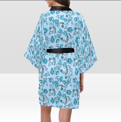 Blue Floral Amour Kimono Robe Artsadd