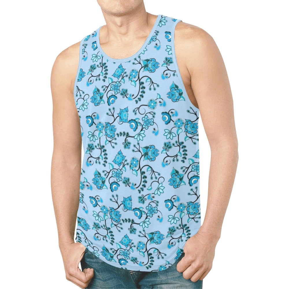 Blue Floral Amour New All Over Print Tank Top for Men (Model T46) New All Over Print Tank Top for Men (T46) e-joyer