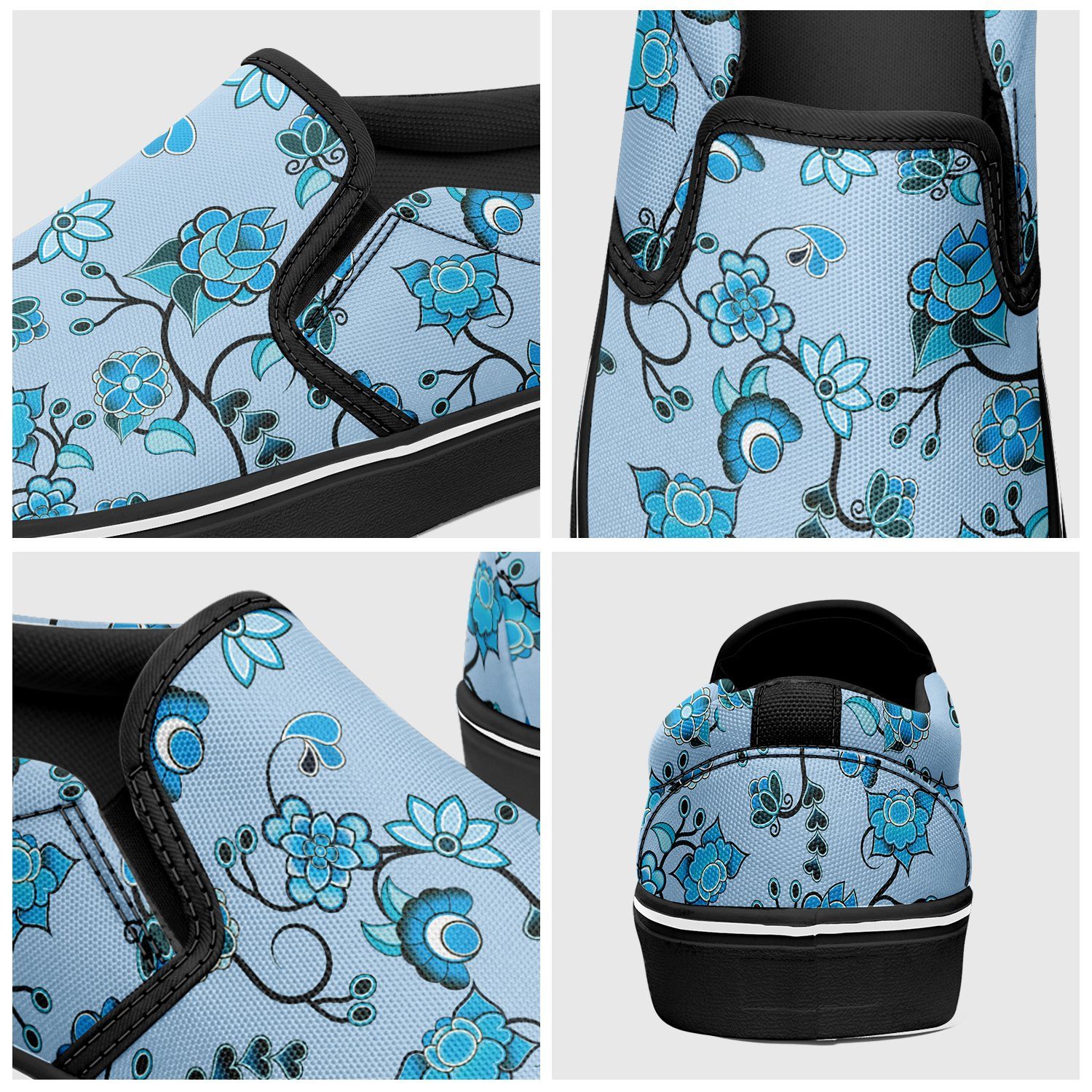Blue Floral Amour Otoyimm Canvas Slip On Shoes otoyimm Herman