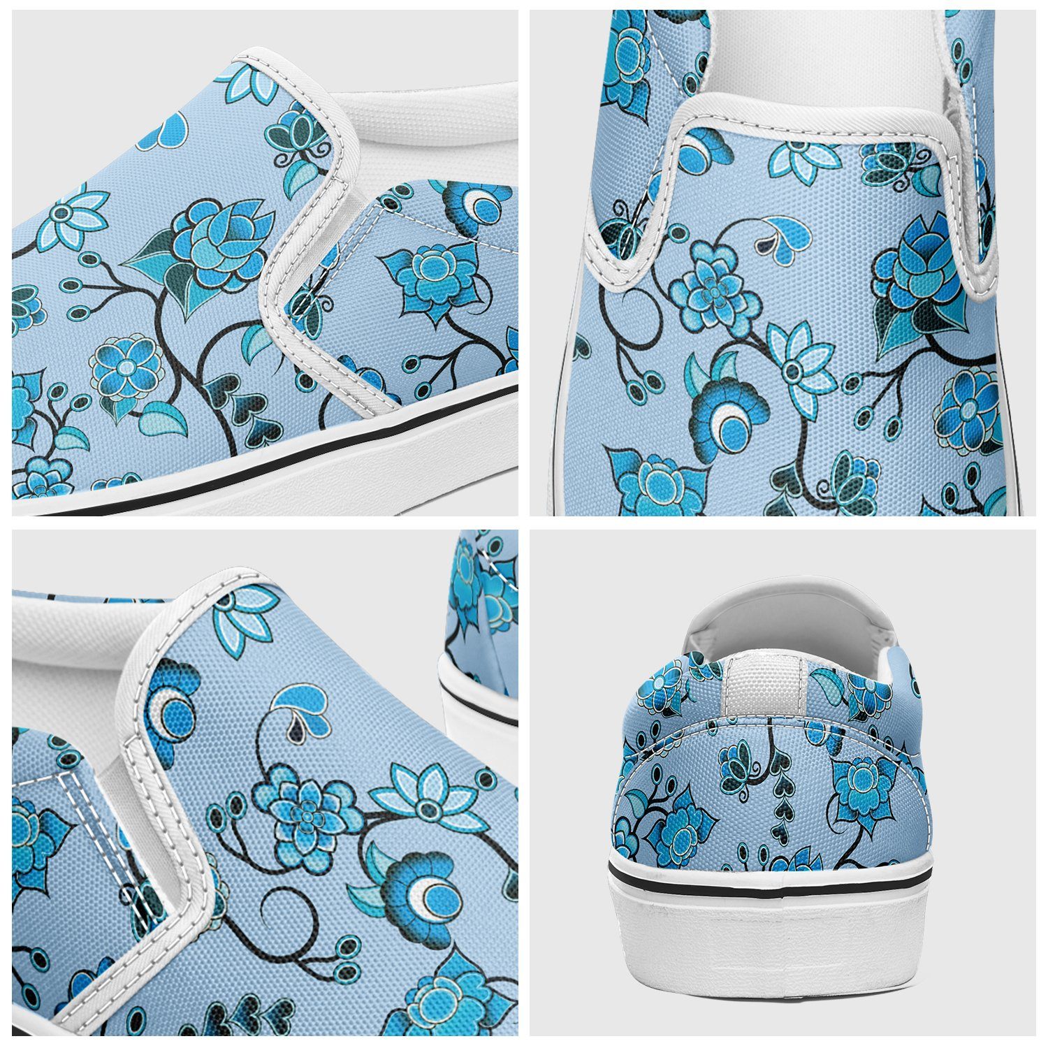 Blue Floral Amour Otoyimm Canvas Slip On Shoes otoyimm Herman
