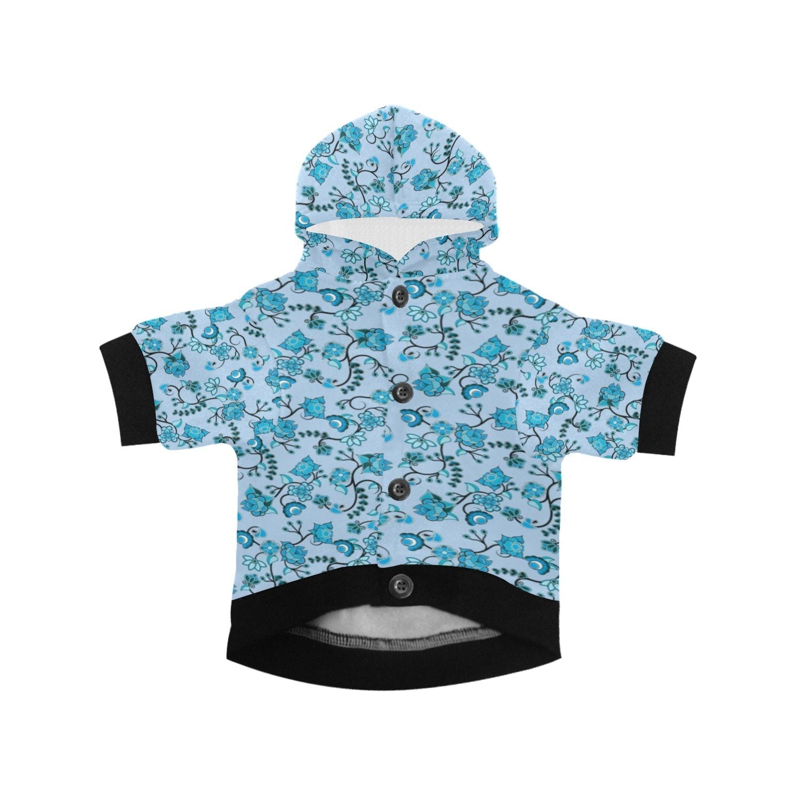 Blue Floral Amour Pet Dog Hoodie Pet Dog Hoodie e-joyer