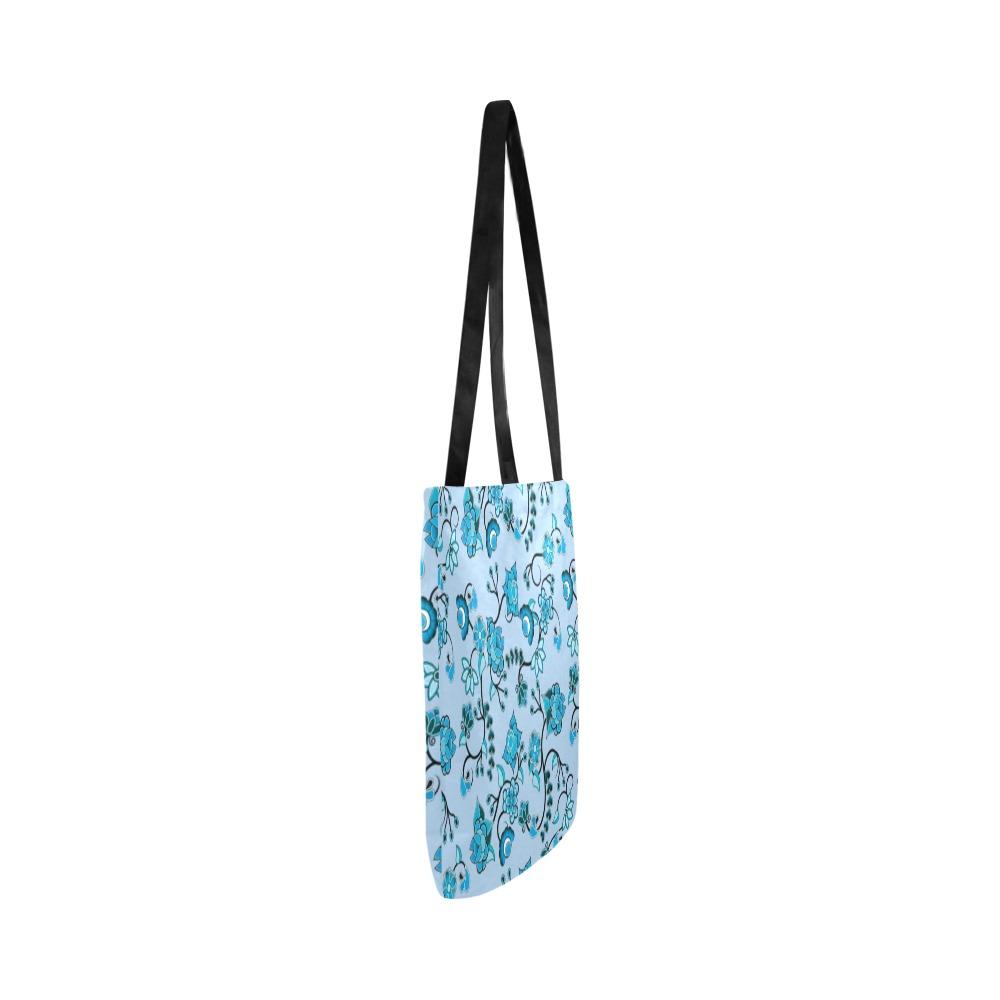 Blue Floral Amour Reusable Shopping Bag Model 1660 (Two sides) Shopping Tote Bag (1660) e-joyer