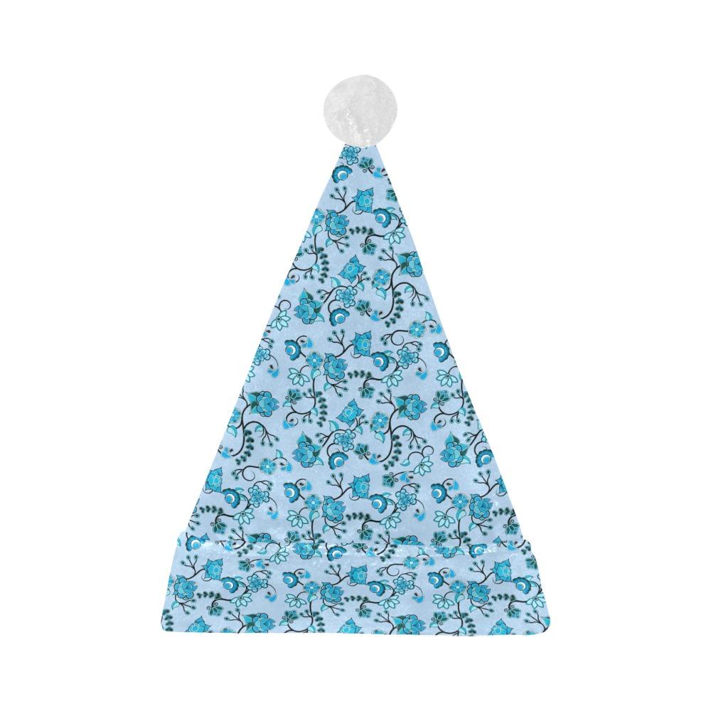 Blue Floral Amour Santa Hat Santa Hat e-joyer