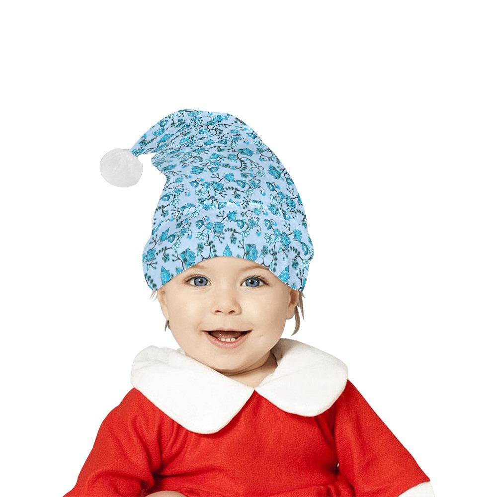 Blue Floral Amour Santa Hat Santa Hat e-joyer
