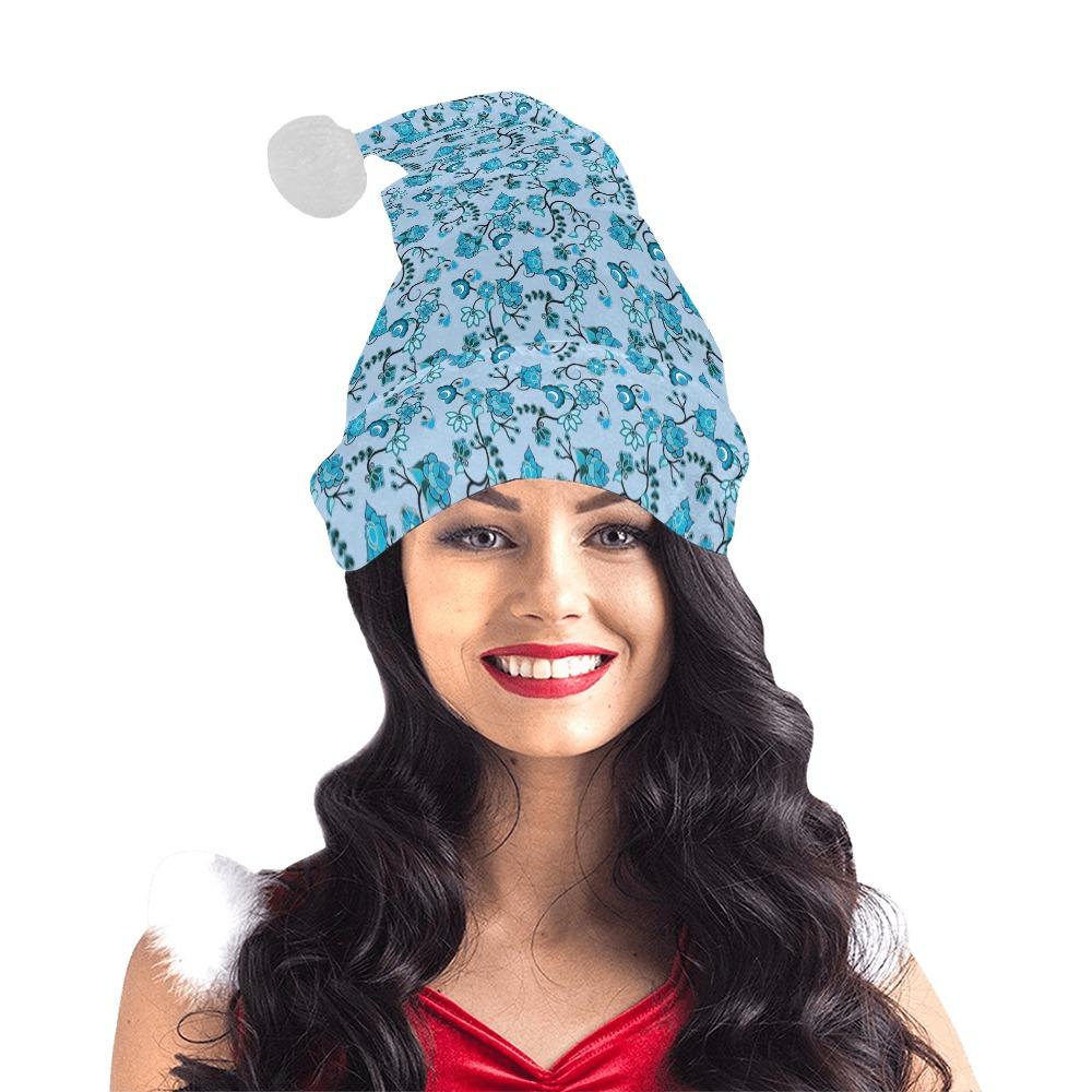 Blue Floral Amour Santa Hat Santa Hat e-joyer