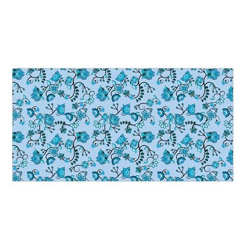 Blue Floral Amour Satin Shawl Scarf 49 Dzine