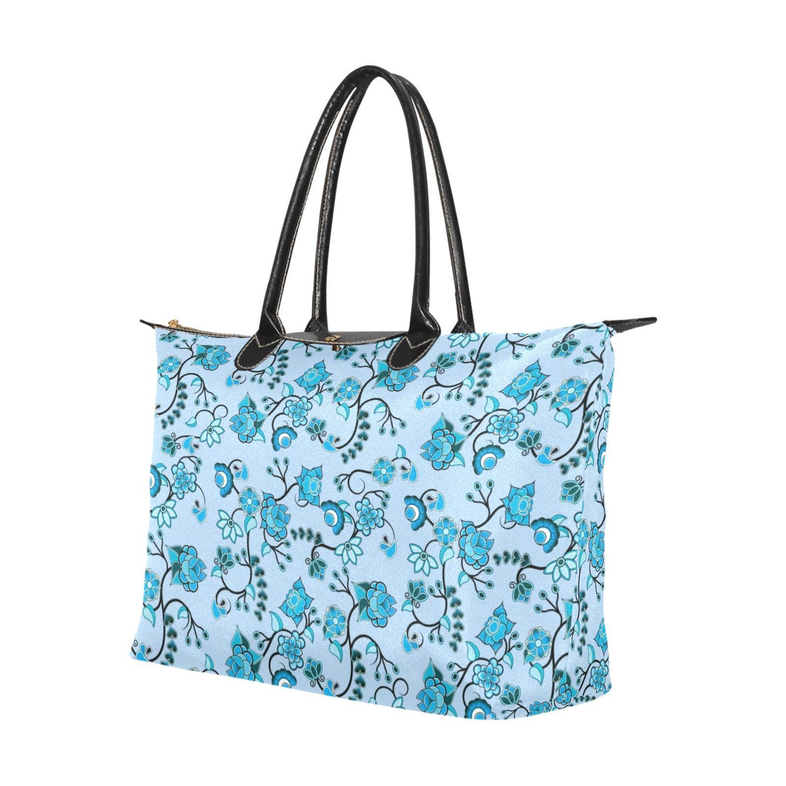 Blue Floral Amour Single-Shoulder Lady Handbag (Model 1714) bag e-joyer