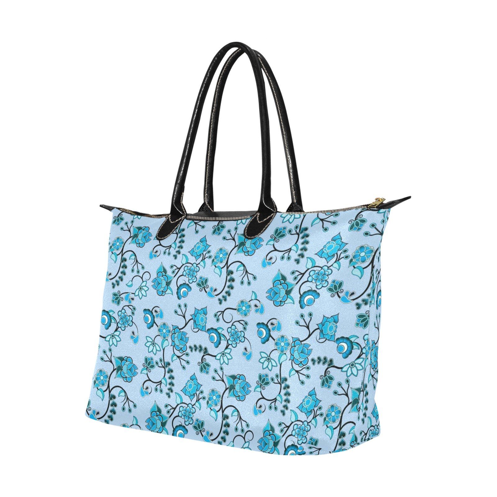 Blue Floral Amour Single-Shoulder Lady Handbag (Model 1714) bag e-joyer