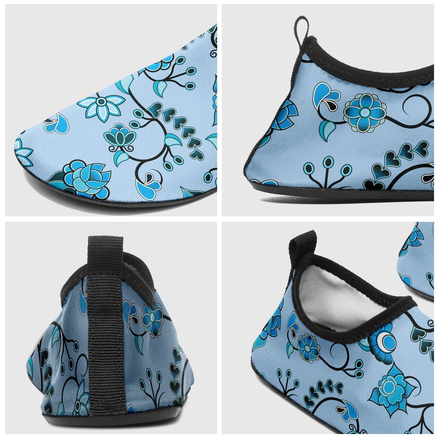 Blue Floral Amour Sockamoccs Slip On Shoes Herman