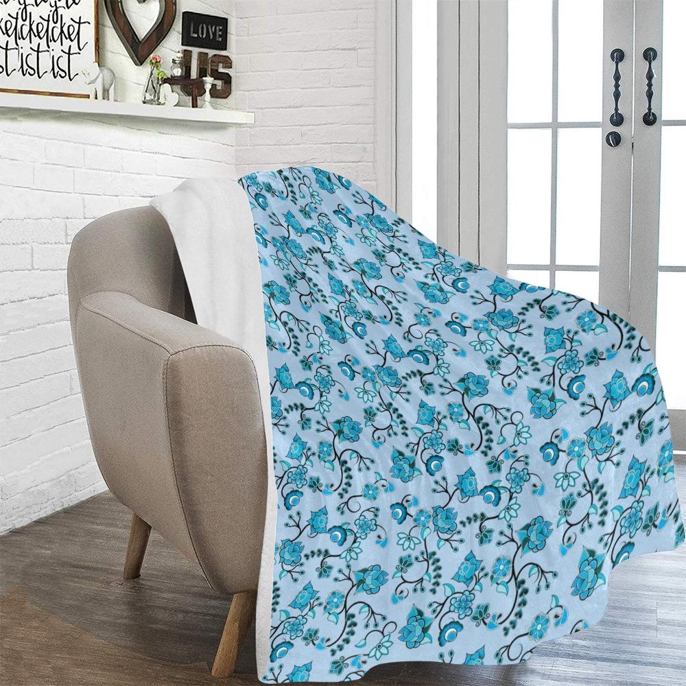 Blue Floral Amour Ultra-Soft Micro Fleece Blanket 60"x80" Ultra-Soft Blanket 60''x80'' e-joyer 