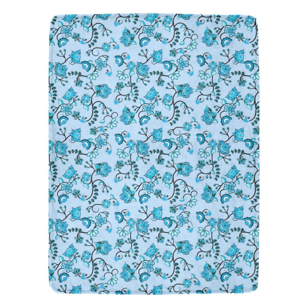Blue Floral Amour Ultra-Soft Micro Fleece Blanket 60"x80" Ultra-Soft Blanket 60''x80'' e-joyer