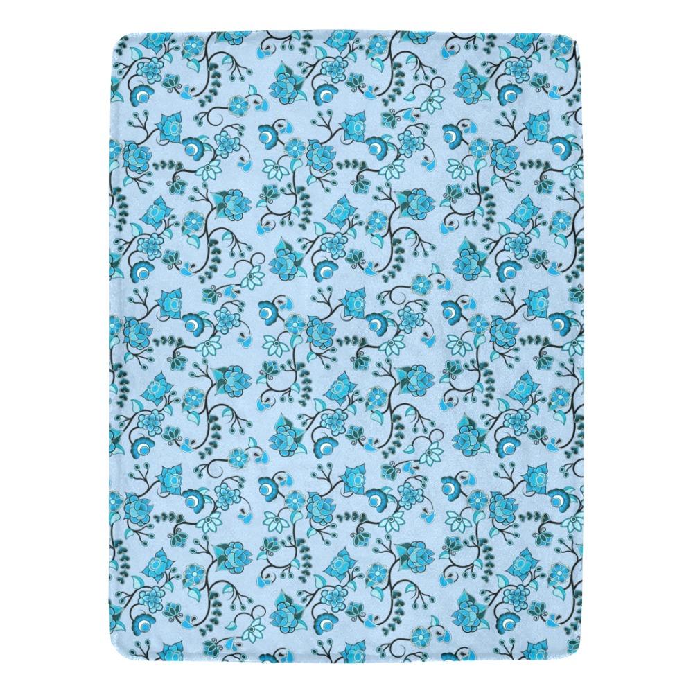 Blue Floral Amour Ultra-Soft Micro Fleece Blanket 60"x80" Ultra-Soft Blanket 60''x80'' e-joyer 