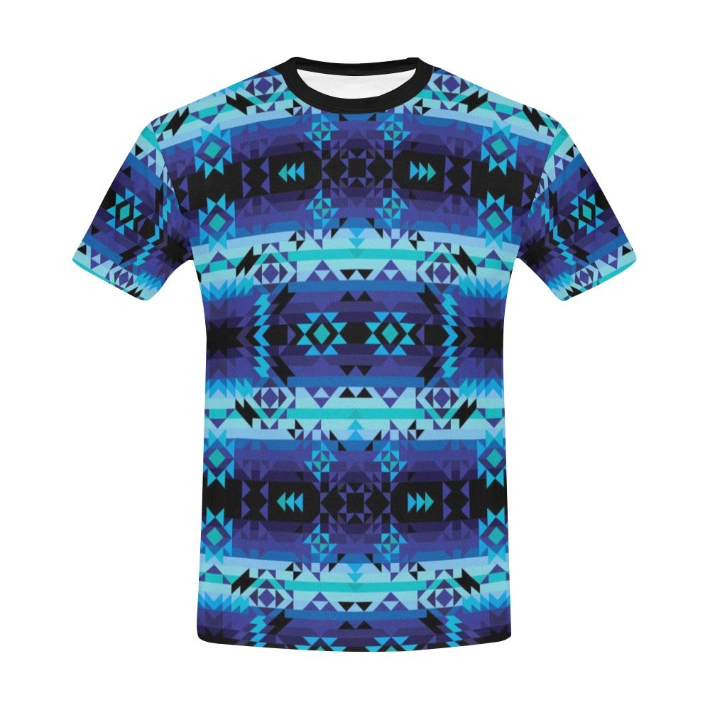 Blue Star All Over Print T-Shirt for Men (USA Size) (Model T40) All Over Print T-Shirt for Men (T40) e-joyer