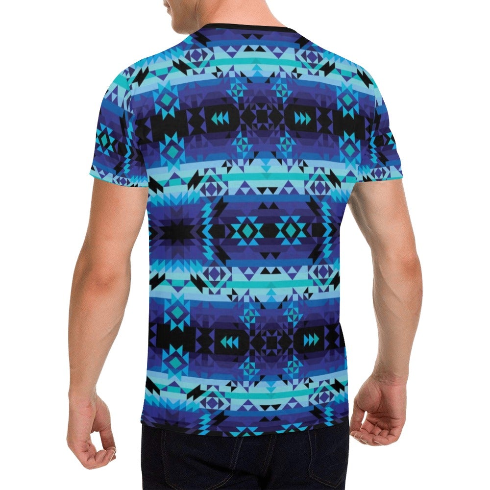 Blue Star All Over Print T-Shirt for Men (USA Size) (Model T40) All Over Print T-Shirt for Men (T40) e-joyer