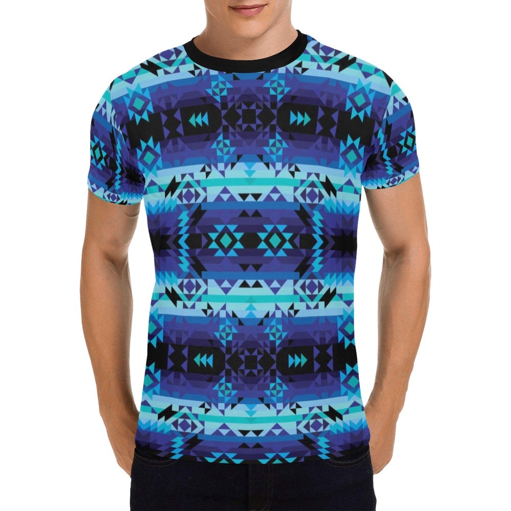 Blue Star All Over Print T-Shirt for Men (USA Size) (Model T40) All Over Print T-Shirt for Men (T40) e-joyer