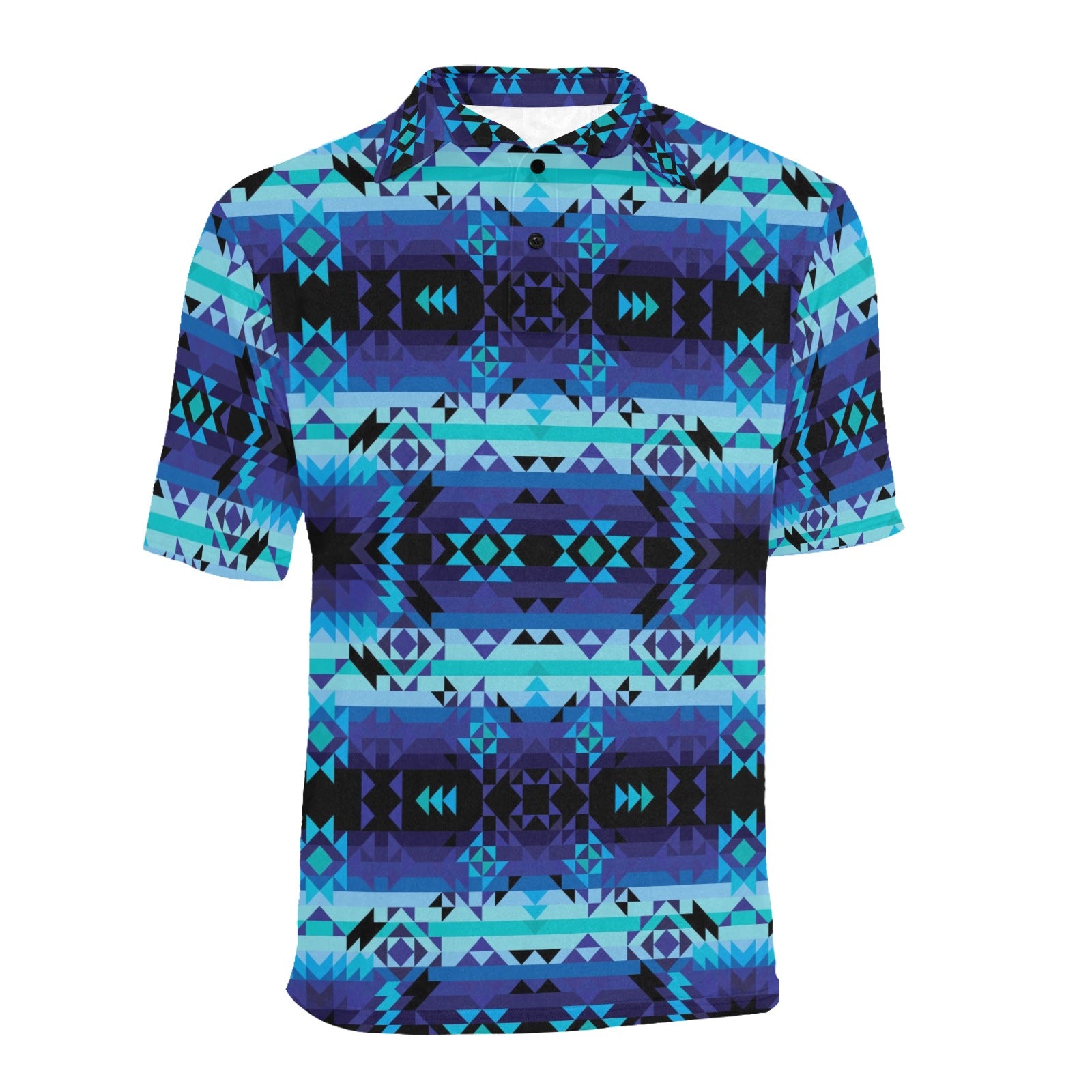 Blue Star Men's All Over Print Polo Shirt (Model T55) Men's Polo Shirt (Model T55) e-joyer