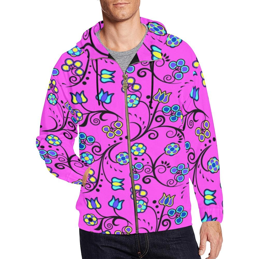 Blue Trio Bubblegum All Over Print Full Zip Hoodie for Men (Model H14) hoodie e-joyer
