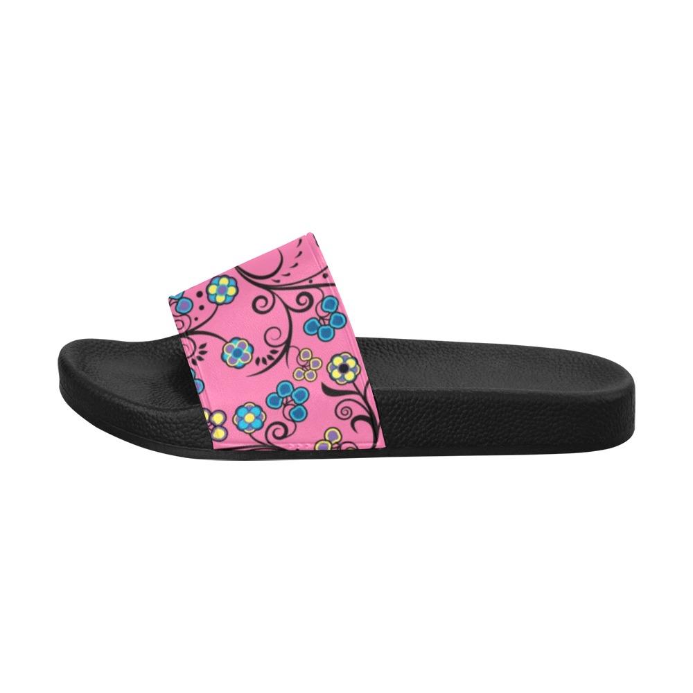 Blue Trio Bubblegum Men's Slide Sandals (Model 057) Men's Slide Sandals (057) e-joyer 