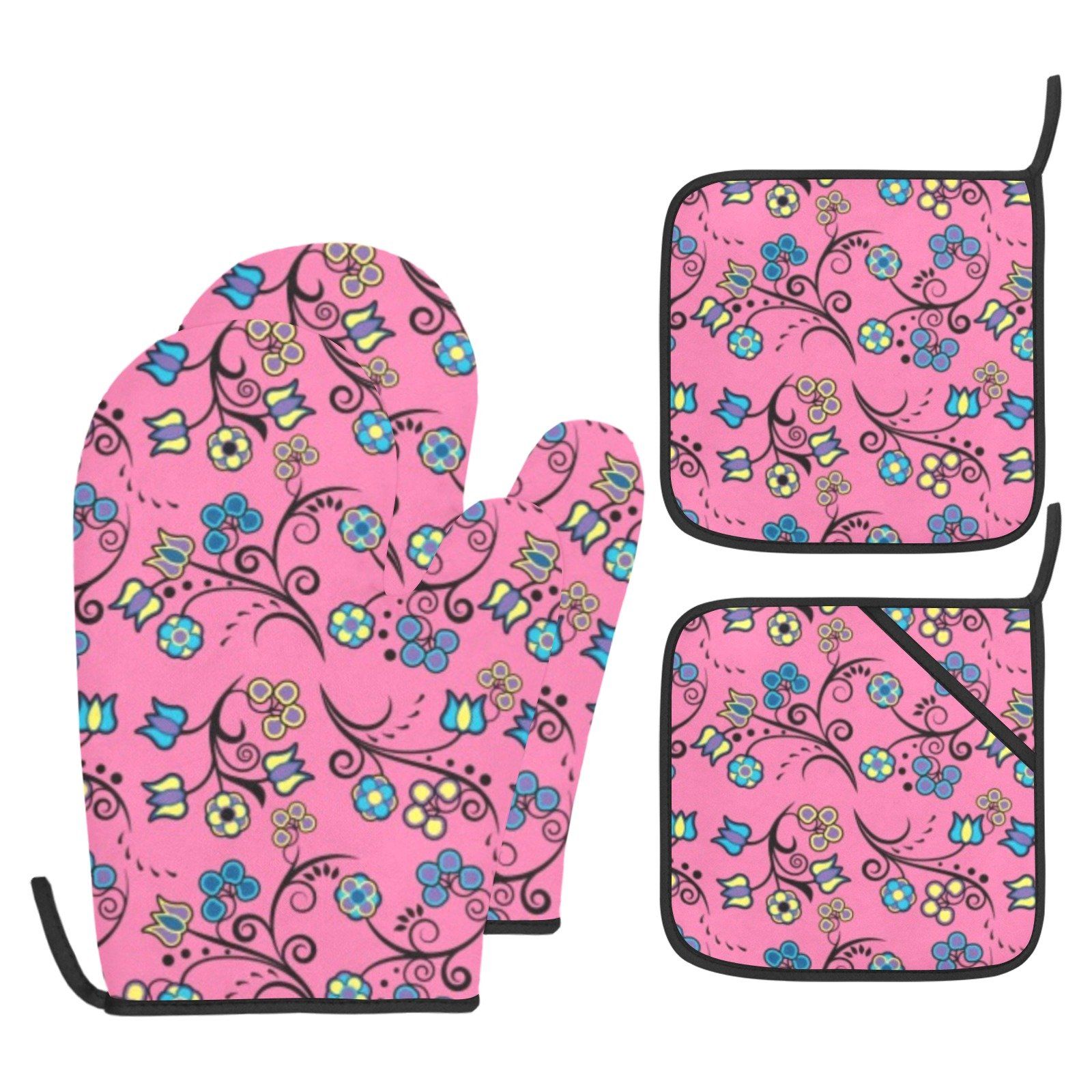 Blue Trio Bubblegum Oven Mitt & Pot Holder Oven Mitt & Pot Holder e-joyer 