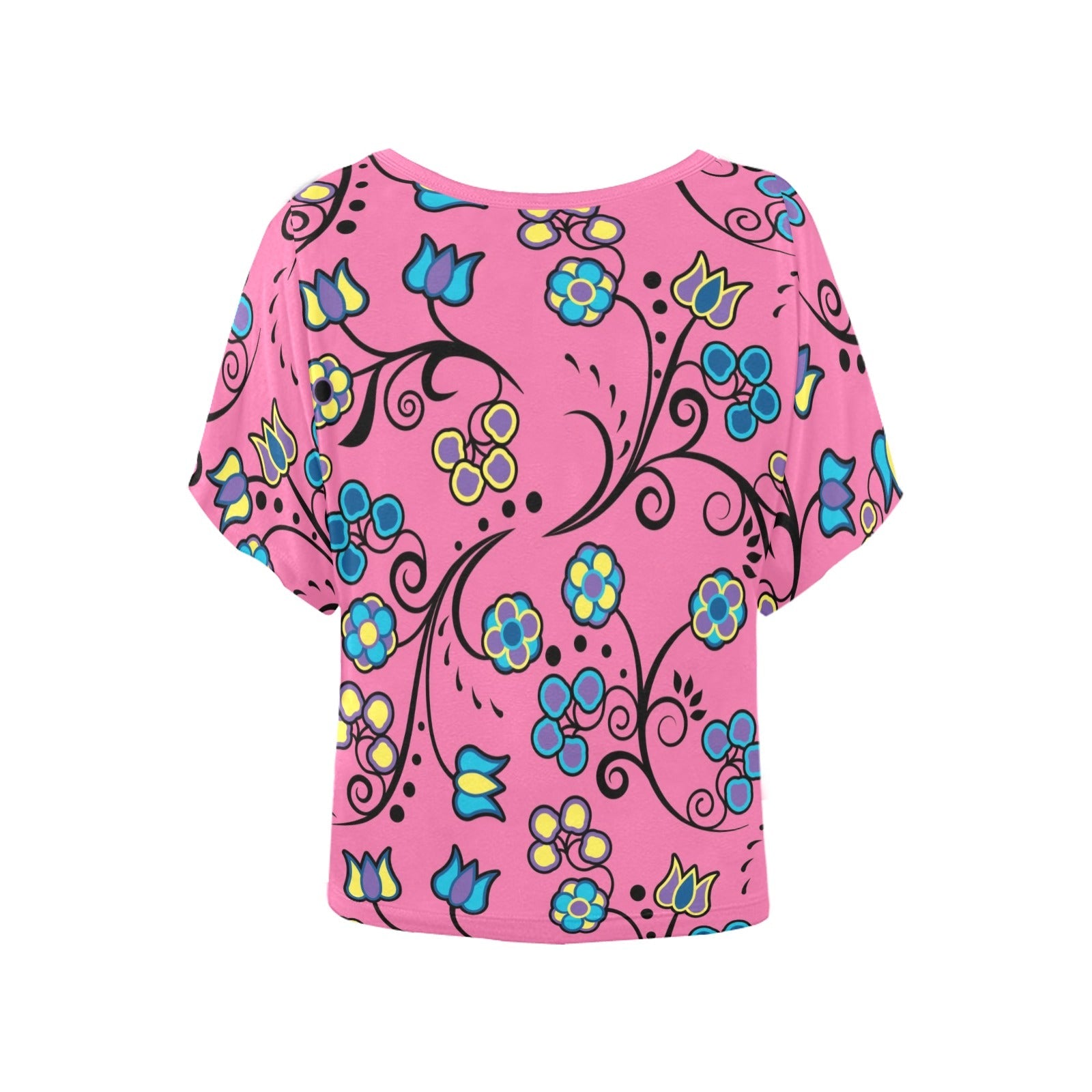 Blue Trio Bubblegum Women's Batwing-Sleeved Blouse T shirt (Model T44) Women's Batwing-Sleeved Blouse T shirt (T44) e-joyer