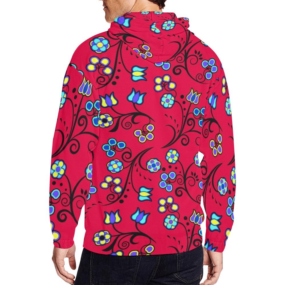 Blue Trio Cardinal All Over Print Full Zip Hoodie for Men (Model H14) hoodie e-joyer