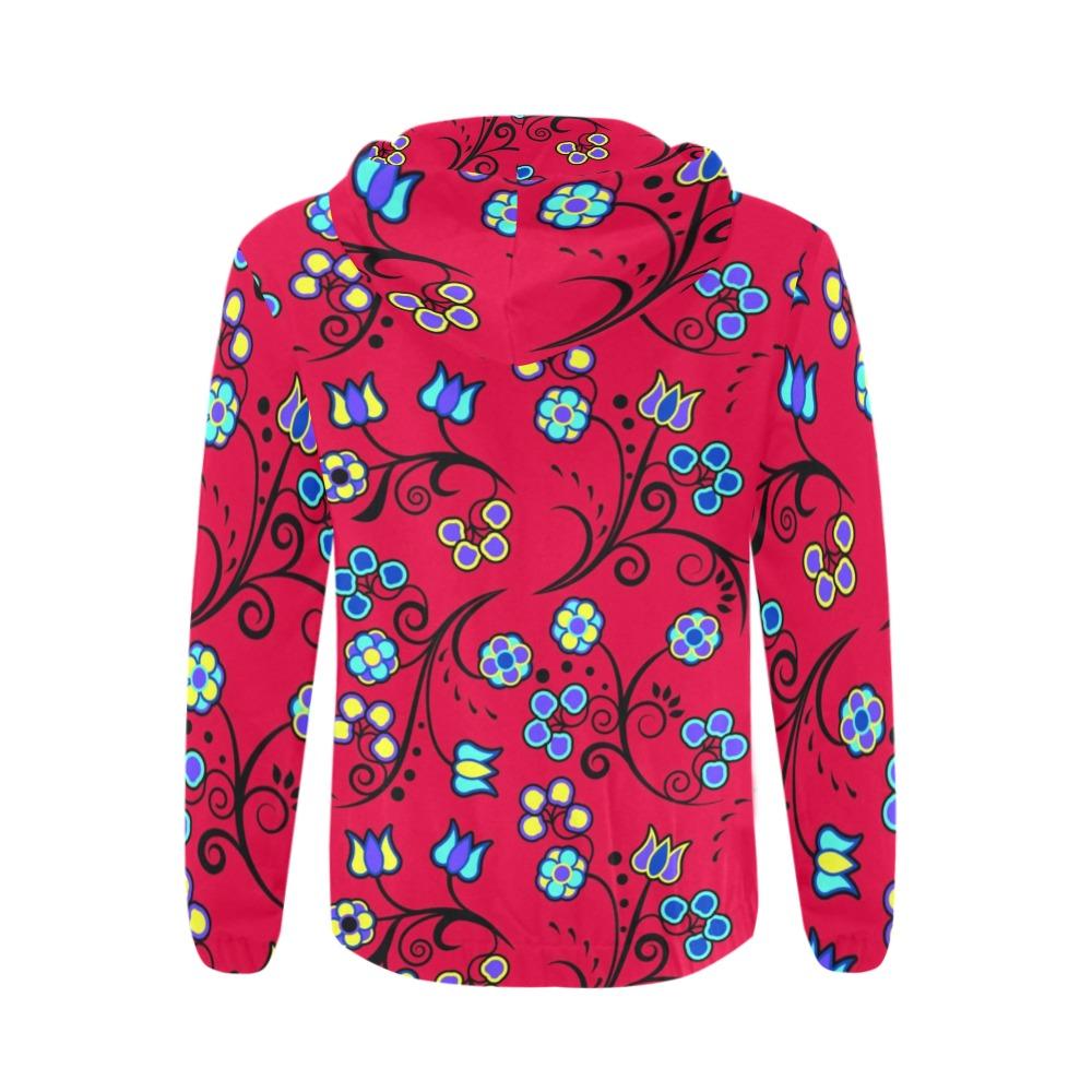 Blue Trio Cardinal All Over Print Full Zip Hoodie for Men (Model H14) hoodie e-joyer